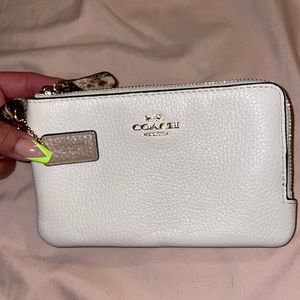 coach double corner zip wristlet